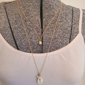 Gold puka shell necklace